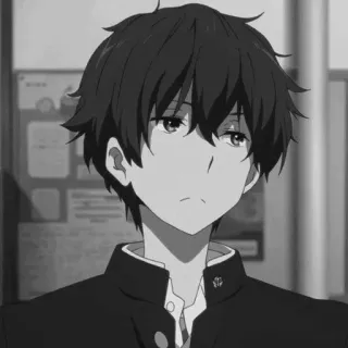 🕸 Garoto anime, Uniforme escolar, Monocromático, Anime, Mangá telegram sticker