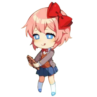 🍪 Sayori Doki Doki Literature Club! anime, carino, kawaii, biscotto, videogioco, Doki Doki Literature Club telegram sticker