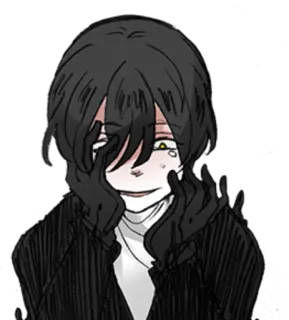 😱 Anime, Dunkel, Traurig, Weinend, Person, Handschuhe telegram sticker