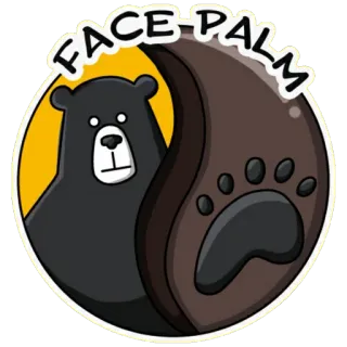 🤭 FACE-PALM медведь, фейспалм, животное, лапа, инь янь, юмор, реакция telegram sticker