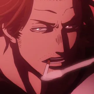 ☘️ Yami Sukehiro Black Clover Anime, Fumer, Yami Sukehiro, Black Clover, Manga telegram sticker