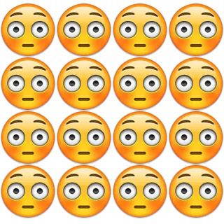 😳 Emoji, Impactado, Caras, Patrón whatsapp sticker