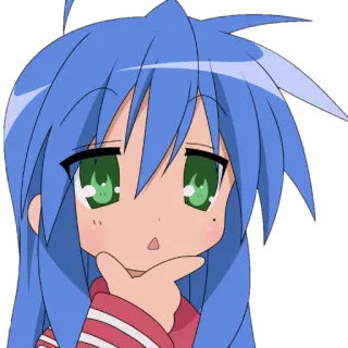 🤔 Konata Izumi Lucky Star Аниме, Девушка, Размышления, Милый, Манга telegram sticker