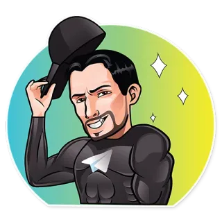 😇 uomo, cappello, cartone animato, sticker, muscoloso, logo telegram telegram sticker