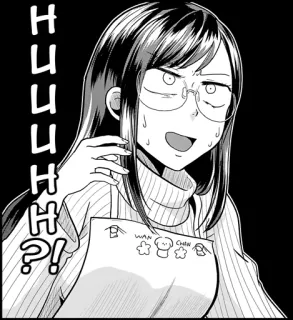 🙄 HUUUUUUH?! anime, woman, manga, question, sweat, expression, worried telegram sticker