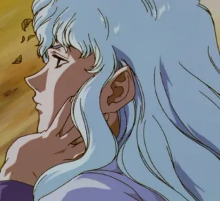😌 Griffith Berserk anime, manga, fantasy, character, long hair telegram sticker
