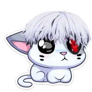 🤨 anime, kot, kreskówka, manga, słodki, Ken Kaneki, Tokyo Ghoul telegram sticker