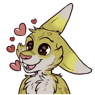 😍 conejo, peludo, corazón, amor, animal, dibujos animados, lindo telegram sticker