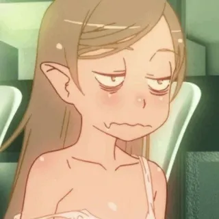 😂 Anime, müde, Mädchen, verschlafen, Cartoon telegram sticker