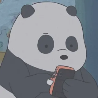 💎 Panda We Bare Bears panda, orso, cartone animato, smartphone, carino telegram sticker