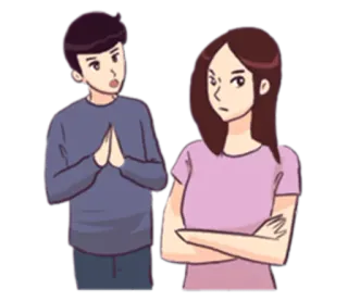 🙏 Мультфильм, Отношения, Эмоции, Пара, Ссора, Мультяшные герои telegram sticker