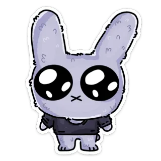 🥺 rabbit, cute, bunny, cartoon, sticker, animal whatsapp sticker