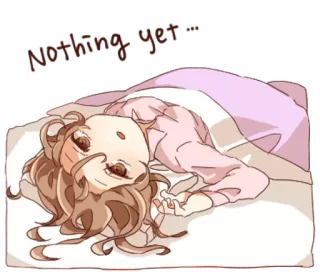 👩 nothing yet... Anime Mädchen, schlafend, Schlafzimmer, süß, Cartoon, Charakter telegram sticker