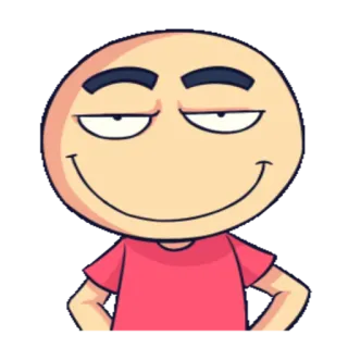 😏 cartoon, character, expression, smug, face, illustration telegram sticker