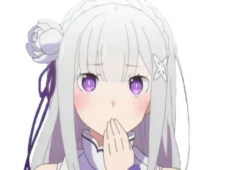 🤭 Emilia Re:Zero อนิเมะ, การ์ตูน, ตัวละคร, เอมิเลีย, Re Zero, น่ารัก telegram sticker