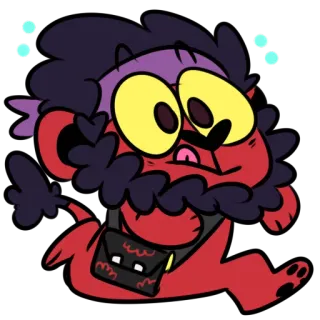 ➡ Cartoon, Rot, Monster, Süß, Lustig, Illustration telegram sticker