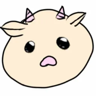 ☹ mono, kawaii, cabra, animal, dibujos animados telegram sticker
