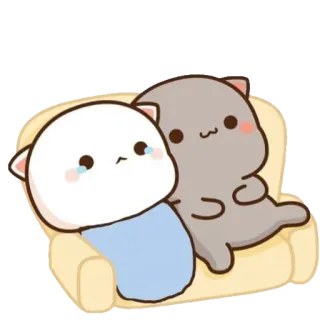 🥺 kucing, lucu, kartun, sofa, sedih, cinta, kawaii, emoji, stiker telegram sticker