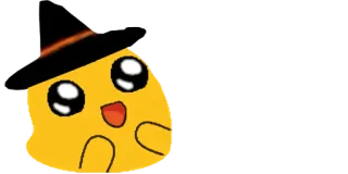 🧙‍♀️ penyihir, imut, kawaii, halloween, topi, karakter telegram sticker
