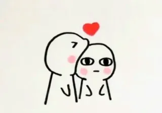 ♥️ love, kiss, relationship, cute, cartoon, minimalist, heart, affection whatsapp sticker