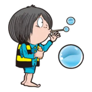 🙃 bubble, cartoon, child, blowing bubbles, cute, whimsical telegram sticker
