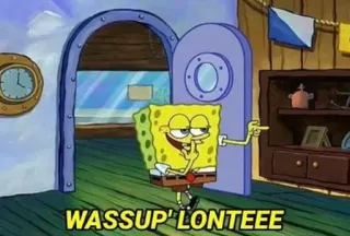 🤡 Spongebob Squarepants WASSUP LONTEEE спанч боб, мультфильм, nickelodeon, wassup, lonteee telegram sticker