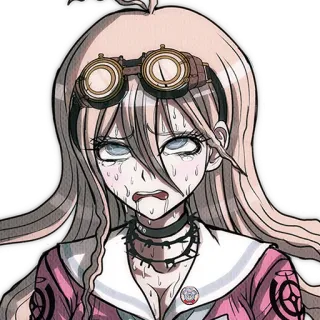 🤤 Miu Iruma Danganronpa V3: Killing Harmony Anime, Steampunk, Mồ hôi, Biểu cảm, Kính bảo hộ telegram sticker