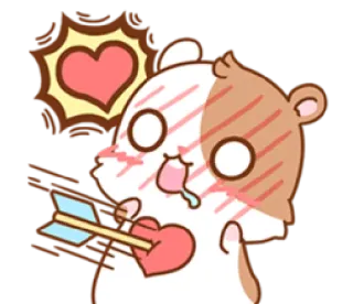 💘 햄스터, 사랑, 화살표, 귀여운, 하트, 만화, 애정 telegram sticker