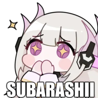 🤩 SUBARASHII อนิเมะ, น่ารัก, ประหลาดใจ, ประกาย, สาวอนิเมะ whatsapp sticker