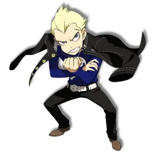 😡 Yosuke Hanamura Persona 4 Anime, Videogame, Boos, Vechthouding telegram sticker