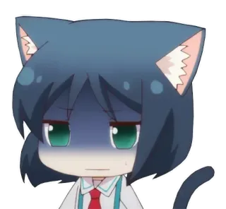 💖 Аниме, Кот, Чиби, Грустный, Разочарованный, Обеспокоенный telegram sticker