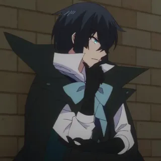 💎 anime, character, male, black hair, blue eyes telegram sticker