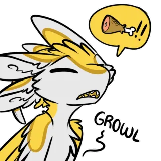 🧇 GROWL animal, peludo, desenho animado, rosnar, comida, presunto telegram sticker