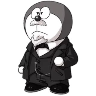 🚘 Doraemon doraemon, anime, manga, cartoon, roboterkatze, charakter, graustufen, anzug whatsapp sticker