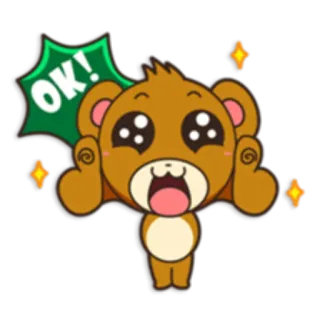 Бурый мишка @StikerDi telegram stickers