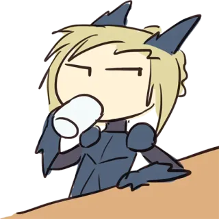 😒 Anime, Cartone animato, Bere, Carino, Personaggio telegram sticker