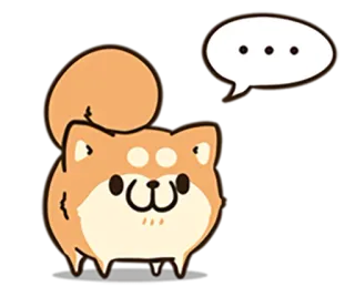 💬 ... Hund, Shiba Inu, süß, denkend, Tier, Haustier, Cartoon telegram sticker
