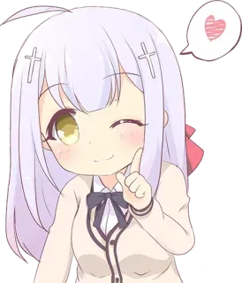 ❤ Anime, Ragazza, Carina, Cuore, Kawaii, Cartone animato telegram sticker