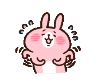 😥 konijn, roze, schattig, cartoon whatsapp sticker