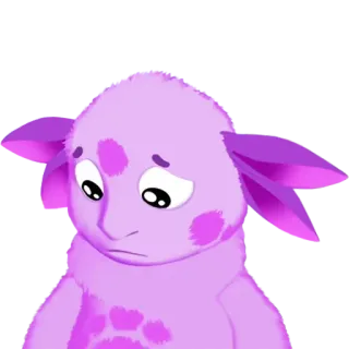 😞 Monster, Lila, Traurig, Süß, Cartoon telegram sticker