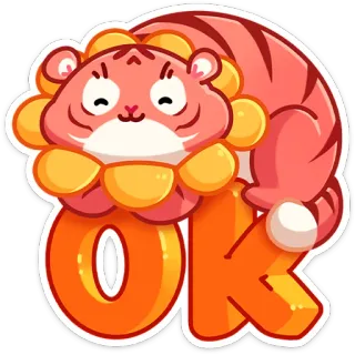 👌 OK tigre, animal, desenho animado, fofo, ok, aprovação, adesivo whatsapp sticker