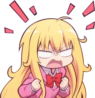 😡 anime, manga, chibi, angry, frustrated, cartoon telegram sticker