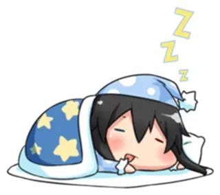 💤 sleep, sleeping, chibi, cartoon, cute, anime, zzz, nap telegram sticker