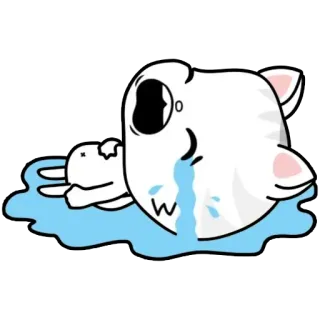 😭 울음, 고양이, 슬픈, 눈물, 귀여운, 만화 telegram sticker