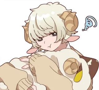 😡 Anime, Oveja, Lindo, Personaje, Dibujo animado whatsapp sticker