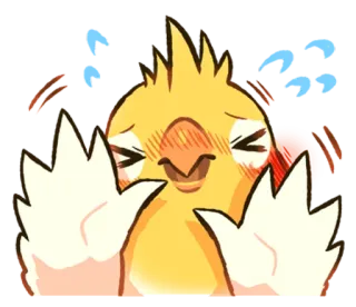 😏 oiseau, mignon, animal, dessin animé, poussin, emoji whatsapp sticker