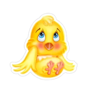 😕 милый, птица, желтый, цыпленок telegram sticker