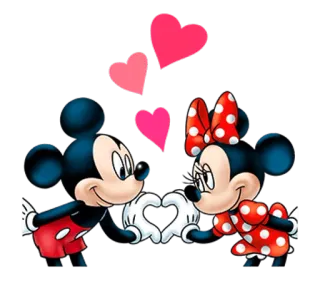 😘 Mickey Mouse Topolino, Minnie, Disney, Amore, Cuore telegram sticker