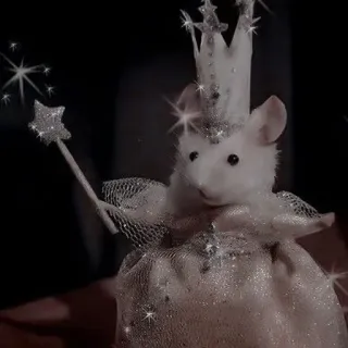 🐁 ratón, hada, magia, corona, brillo, animal, lindo, fantasía whatsapp sticker
