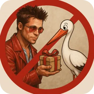 🐦 Tyler Durden Fight Club 泰勒·德顿, 搏击俱乐部, 禁酒令, 贴纸, 鹳, 礼物 telegram sticker